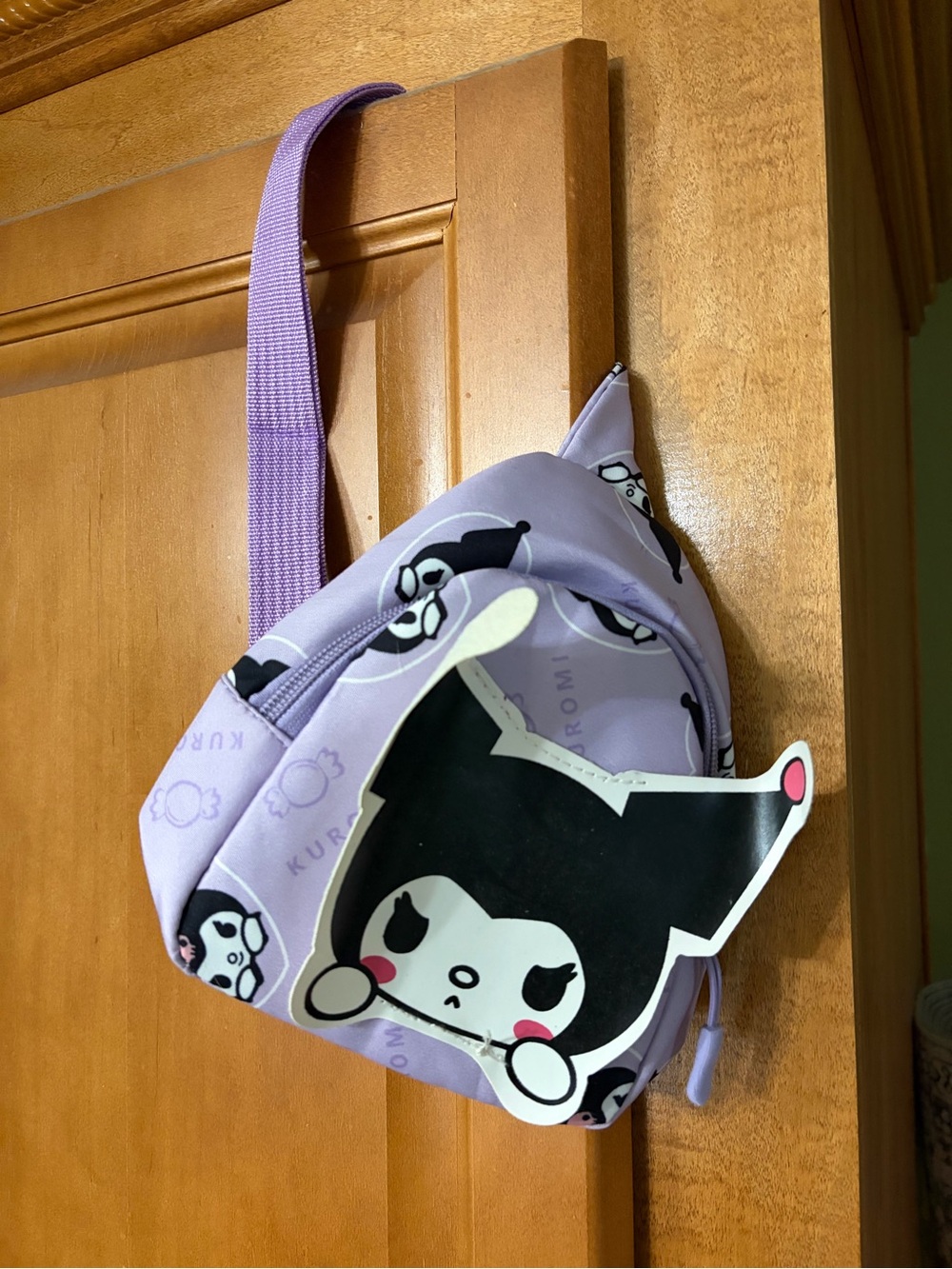 Sanrio Kuromi Kids Sling Bag with Character Face and also small Kuromi Backpack